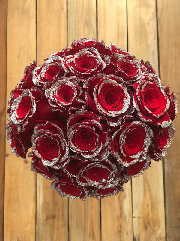 Red Glitter Roses - Farm Fresh Delivery