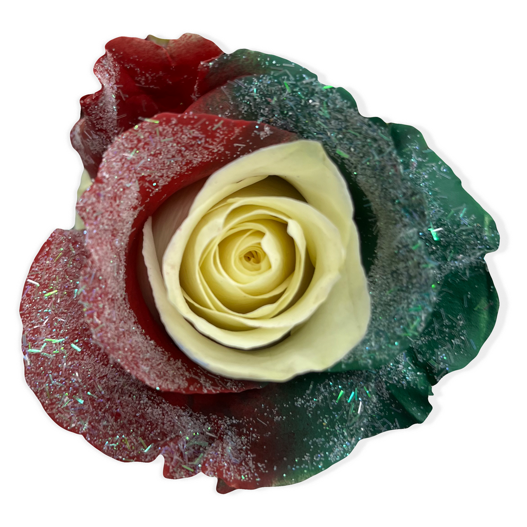 Dark Pink Roses with Pink Glitter, Wholesale Glitter Roses