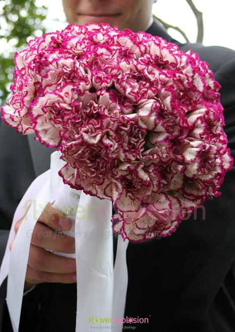 Purple & White Carnations Toss Away  Bouquet