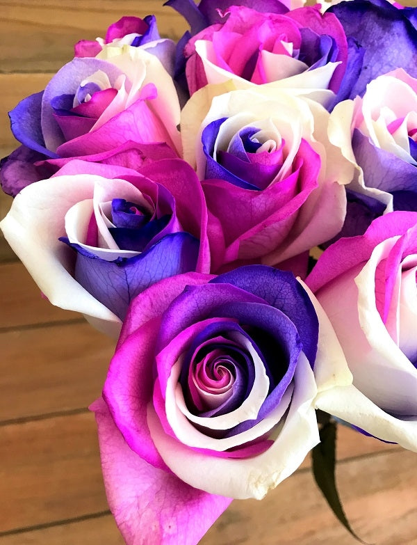 Unicorn Tinted Roses - Tricolor Tinted Roses For Sale | Flower Explosion