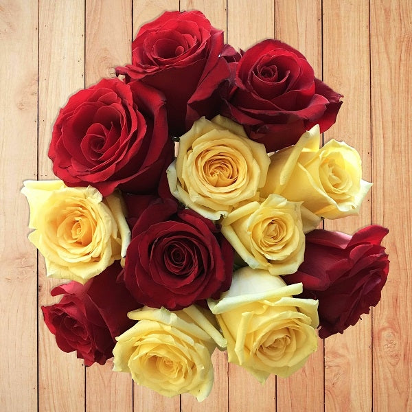 Assorted Red and Yellow Roses
